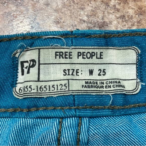 Free People Teal Light Weight Jeans - Picture 6 of 9